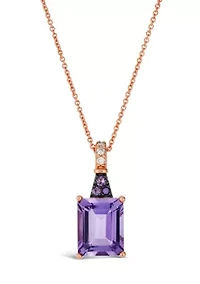 2.63 ct. t.w. Grape Amethyst™, 1/10 ct. t.w. Nude Diamonds™ Pendant Necklace in 14K Strawberry Gold®