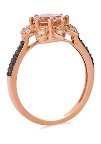 7/8 ct. t.w. Peach Morganite™, 1/6 ct. t.w. Chocolate Diamonds®, 1/8 ct. t.w. Vanilla Diamonds® Ring in 14K Strawberry Gold®