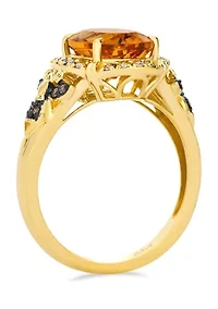 2.5 ct. t.w. Cinnamon Citrine®, 1/6 Nude Diamonds™, 1/20 Chocolate Diamonds® Ring 14K Honey Gold™