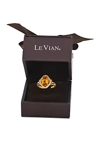 2.5 ct. t.w. Cinnamon Citrine®, 1/6 Nude Diamonds™, 1/20 Chocolate Diamonds® Ring 14K Honey Gold™