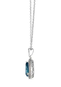 Pendant featuring 2.54 ct. t.w. Deep Sea Blue Topaz™, Chocolate Diamonds®, 1/4 ct. t.w. Nude Diamonds™ set in 14K Vanilla Gold®