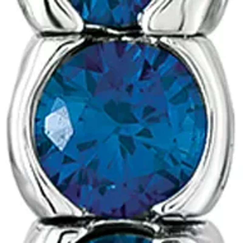  1/10 ct. t.w. Diamond and Ombré Sapphire Pendant Necklace in 14K White Gold