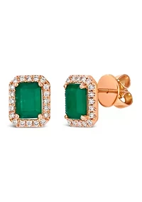 Earrings featuring 1.38 ct. t.w. Costa Smeralda Emeralds™, 1/4 ct. t.w. Nude Diamonds™ set in 14K Strawberry Gold®