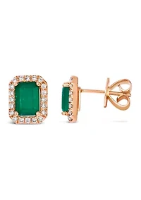 Earrings featuring 1.38 ct. t.w. Costa Smeralda Emeralds™, 1/4 ct. t.w. Nude Diamonds™ set in 14K Strawberry Gold®