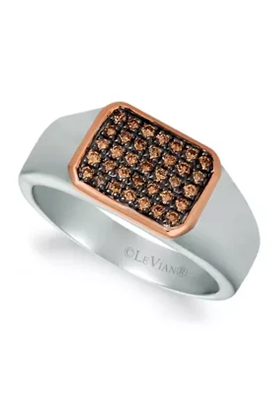 Chocolatier® Ring featuring 3/8 ct. t.w. Chocolate Diamonds® Ring in Sterling Silver and 14K Strawberry Gold®