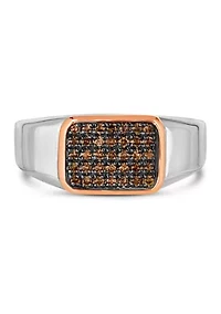 Chocolatier® Ring featuring 3/8 ct. t.w. Chocolate Diamonds® Ring in Sterling Silver and 14K Strawberry Gold®