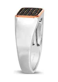 Chocolatier® Ring featuring 3/8 ct. t.w. Chocolate Diamonds® Ring in Sterling Silver and 14K Strawberry Gold®