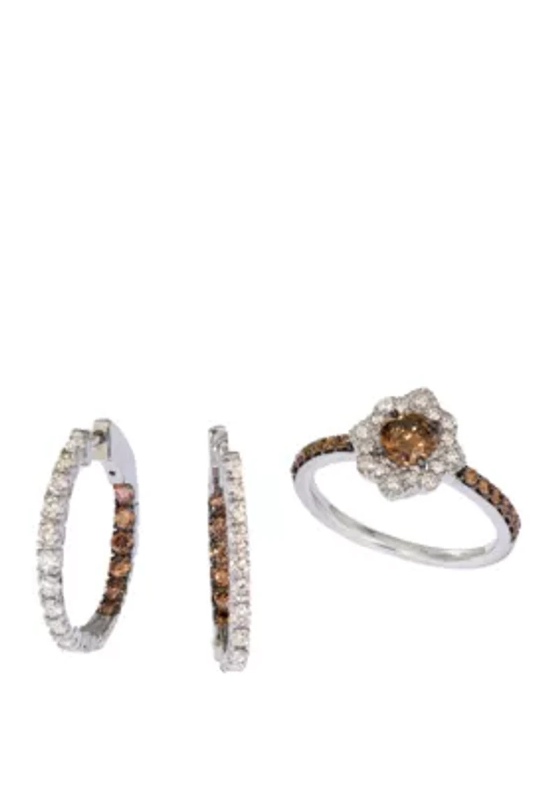 5/8 ct. t.w. Nude Diamonds™, 1/3 ct. t.w. Chocolate Diamonds® Earrings in 14k Vanilla Gold®