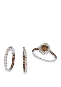 5/8 ct. t.w. Nude Diamonds™, 1/3 ct. t.w. Chocolate Diamonds® Earrings in 14k Vanilla Gold®