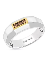 Men's 1/5 ct. Chocolate Diamonds® Ring in Sterling Silver and 14K Gold™