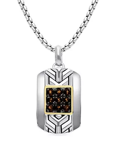 Men's 1/5 ct. t.w. Chocolate Quartz® Necklace in Sterling Silver and 14K Gold™