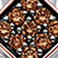 Men's 1/8 ct. t.w. Chocolate Diamonds® Cross Pendant Necklace in Sterling Silver and 14K Strawberry Gold®