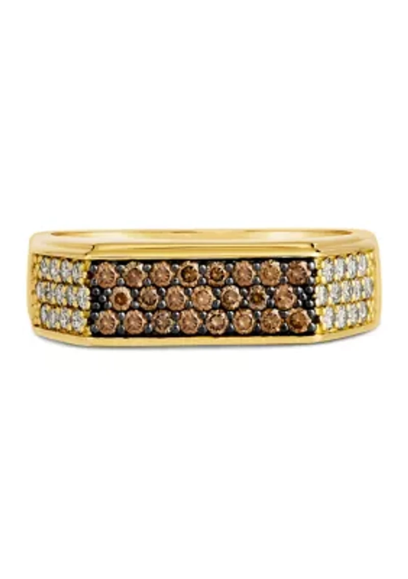 1/2 ct. t.w. Nude Diamonds™, 3/8 ct. t.w. Chocolate Diamonds® Ring in 14K Honey Gold™