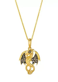 Chocolatier® Dragon Pendant featuring 1/10 ct. t.w. Chocolate Diamonds® set in 14K Honey Gold™