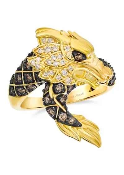 Dragon Ring featuring 1/2 ct. t.w. Chocolate Diamonds®, 1/8 ct. t.w. Nude Diamonds™ set in 14K Honey Gold™