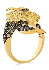 Dragon Ring featuring 1/2 ct. t.w. Chocolate Diamonds®, 1/8 ct. t.w. Nude Diamonds™ set in 14K Honey Gold™