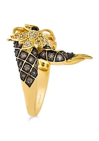 Dragon Ring featuring 1/2 ct. t.w. Chocolate Diamonds®, 1/8 ct. t.w. Nude Diamonds™ set in 14K Honey Gold™