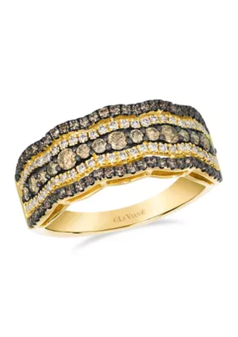 Ring featuring 3/4 ct. t.w. Chocolate Diamonds®, 1/4 ct. t.w. Nude Diamonds™ set in 14K Honey Gold™