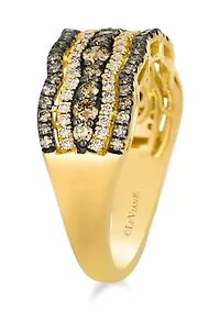 Ring featuring 3/4 ct. t.w. Chocolate Diamonds®, 1/4 ct. t.w. Nude Diamonds™ set in 14K Honey Gold™