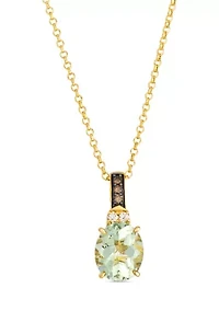 Pendant featuring 3.3 ct. t.w. Mint Julep Quartz™, 1/20 ct. t.w. Nude Diamonds™, 1/15 ct. t.w. Chocolate Diamonds® set in 14K Honey Gold™