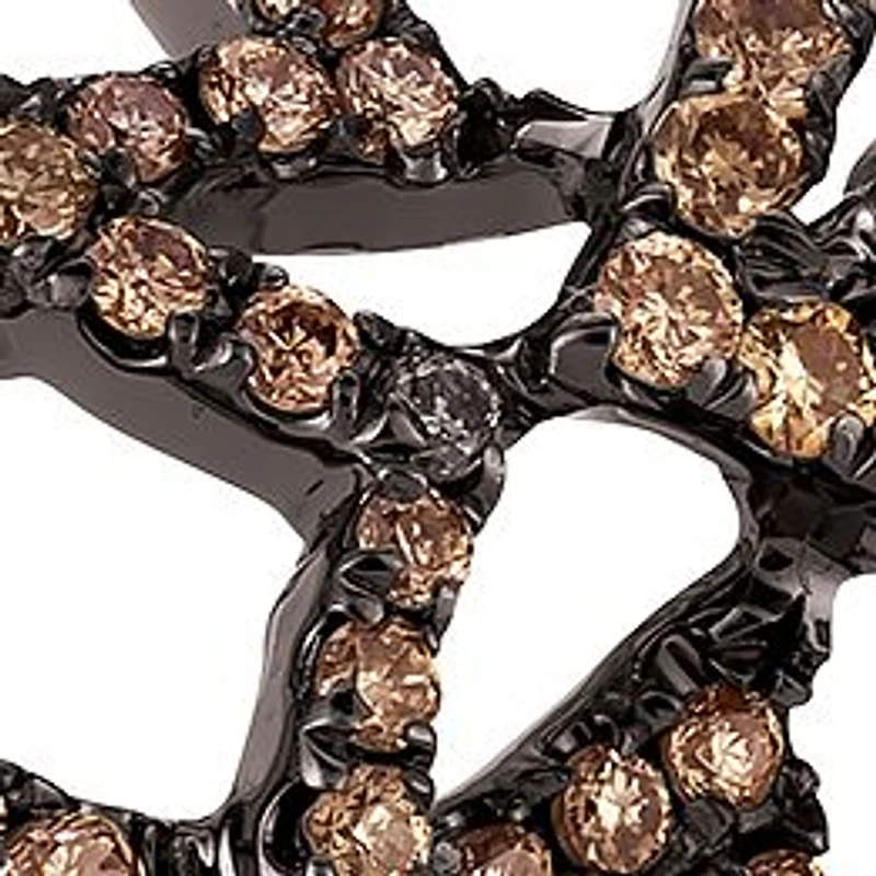 Le Vian Chocolatier Vanilla Diamonds and Chocolate Diamonds Knuckle Ring set in 14K Strawberry Gold