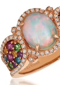 Mixberry Gems Neopolitan Opal Ring 14k Strawberry Gold