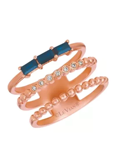 1/2 ct. t.w. Blueberry Sapphire™, 1/20 ct. t.w. Vanilla Diamonds® Ring in 14K Strawberry Gold®