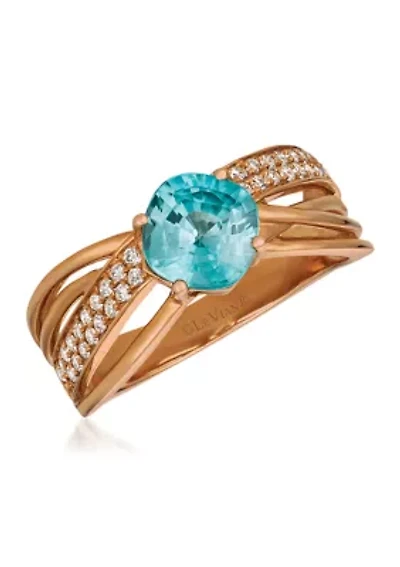 1/4 ct. t.w. Vanilla Diamond® and 1.95 ct. t.w. Zircon Ring in 14K Strawberry Gold®