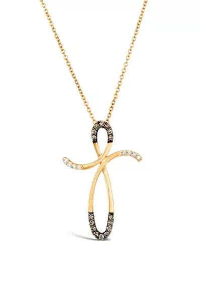 1/8 ct. t.w. Chocolate Diamonds®, 1/10 ct. t.w. Vanilla Diamonds® Chocolatier® Pendant Necklace in 14K Honey Gold™