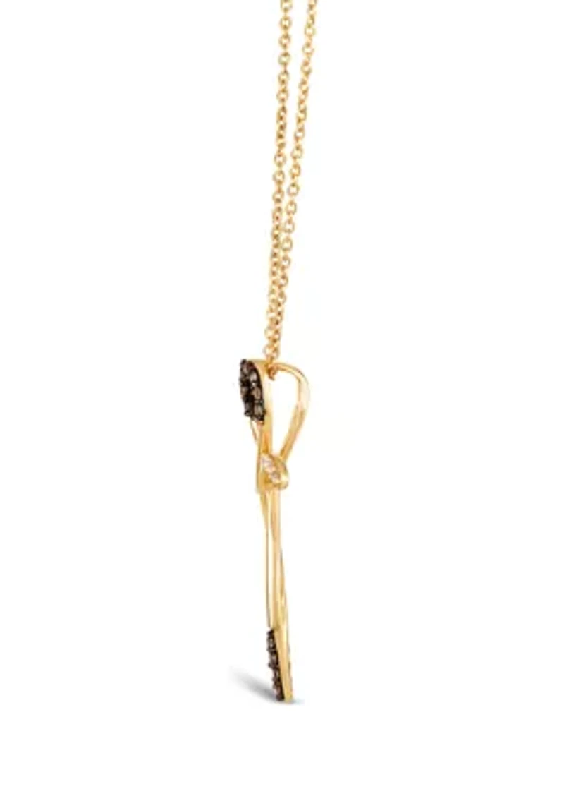1/8 ct. t.w. Chocolate Diamonds®, 1/10 ct. t.w. Vanilla Diamonds® Chocolatier® Pendant Necklace in 14K Honey Gold™