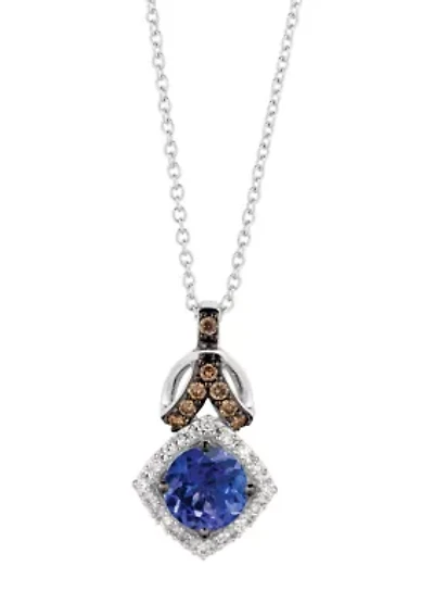 Chocolatier® Pendant featuring 5/8 ct. t.w. Blueberry Tanzanite®, 1/15 ct. t.w. Chocolate Diamonds®, 1/15 ct. t.w. Vanilla Diamonds® set in 14K Vanilla Gold®