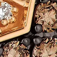 1/3 ct. t.w. Chocolate Diamonds®, 1/20 ct. t.w. Vanilla Diamonds® Star Earrings in 14K Strawberry Gold®