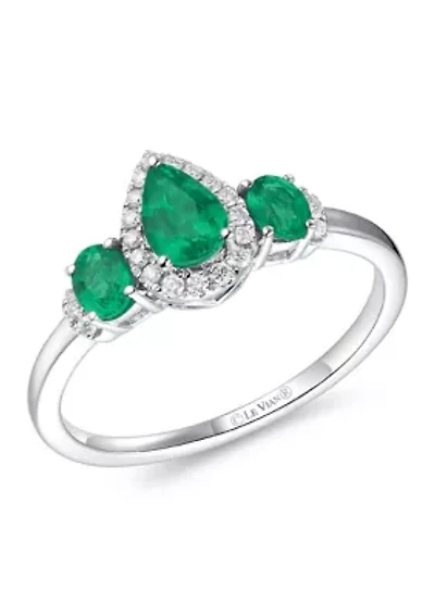 Ring featuring 5/8 ct. t.w. Costa Smeralda Emeralds™, 1/10 ct. t.w. Vanilla Diamonds® set in 14K Vanilla Gold®