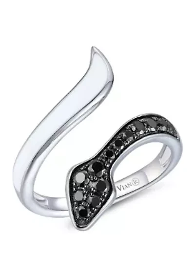 Enamel Snake Ring featuring 3/8 ct. t.w. Blackberry Diamonds® set in 14K Vanilla Gold®