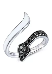 Enamel Snake Ring featuring 3/8 ct. t.w. Blackberry Diamonds® set in 14K Vanilla Gold®
