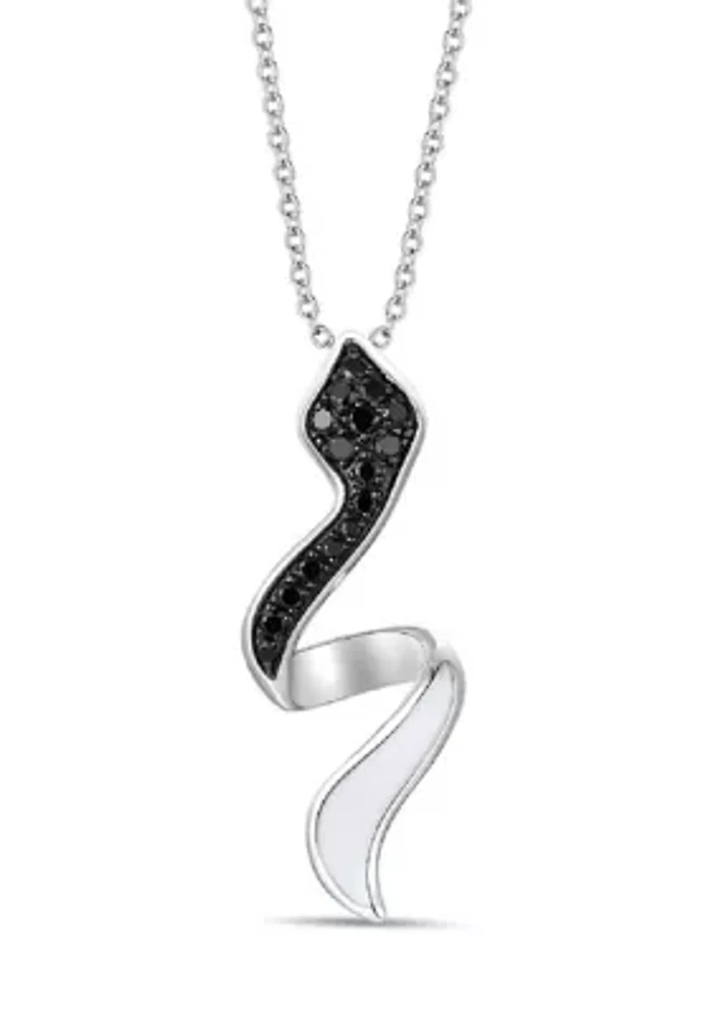 Enamel Snake Pendant featuring 1/4 ct. t.w. Blackberry Diamonds® set in 14K Vanilla Gold®