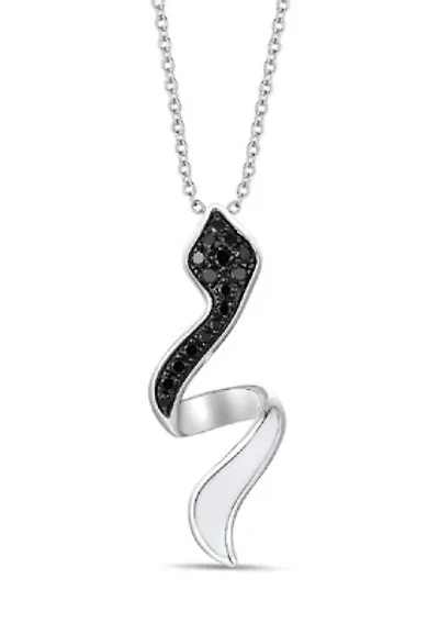 Enamel Snake Pendant featuring 1/4 ct. t.w. Blackberry Diamonds® set in 14K Vanilla Gold®