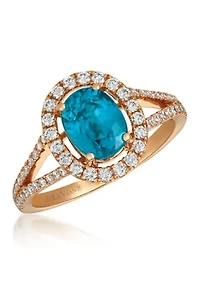 Ring featuring 2.25 ct. t.w. Blueberry Zircon™, 3/8 ct. t.w. Vanilla Diamonds® set in 14K Strawberry Gold®