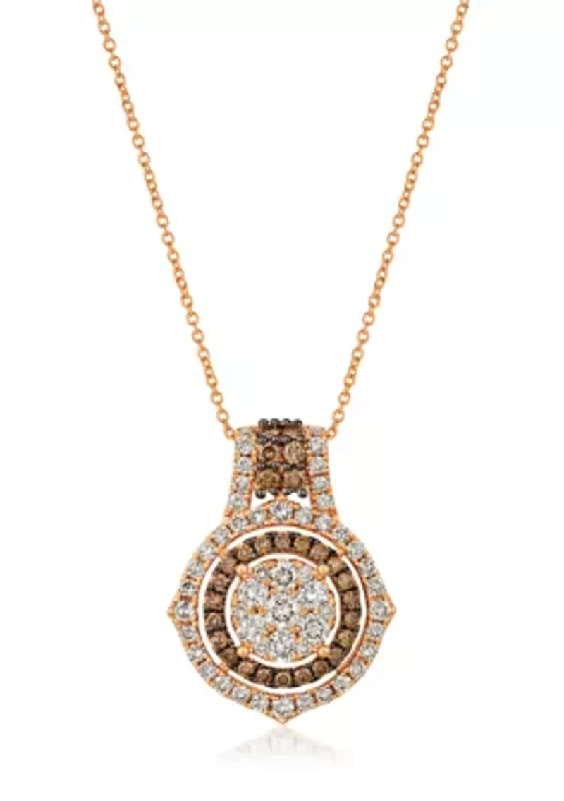 Pendant featuring 1.5 ct. t.w. Nude Diamonds™, 1/2 ct. t.w. Chocolate Diamonds® set in 14K Strawberry Gold®