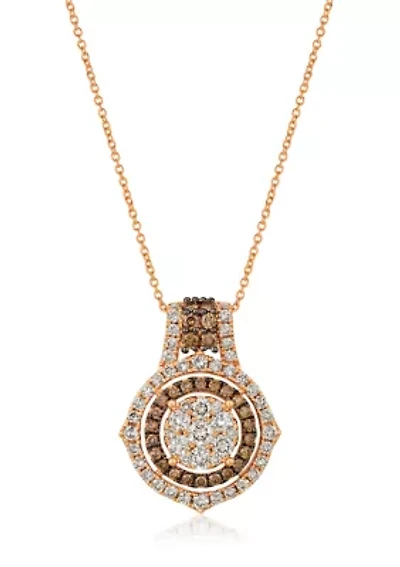 Pendant featuring 1.5 ct. t.w. Nude Diamonds™, 1/2 ct. t.w. Chocolate Diamonds® set in 14K Strawberry Gold®
