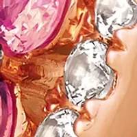 7/8 ct. t.w. Pink Sapphire Ombré, 1/3 ct. t.w. White Sapphire Climber Earrings in 14K Strawberry Gold®