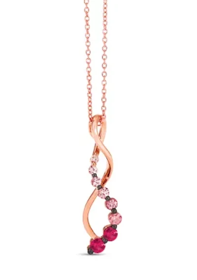 1/2 ct. t.w. Strawberry Ombré Sapphires®, 1/10 ct. t.w. White Sapphire Ombré Pendant Necklace in 14K Strawberry Gold®