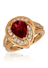 2.54 ct. t.w. Pomegranate Garnet™, 1/8 ct. t.w. Chocolate Diamonds®, 3/8 ct. t.w. Nude Diamonds™ Ring