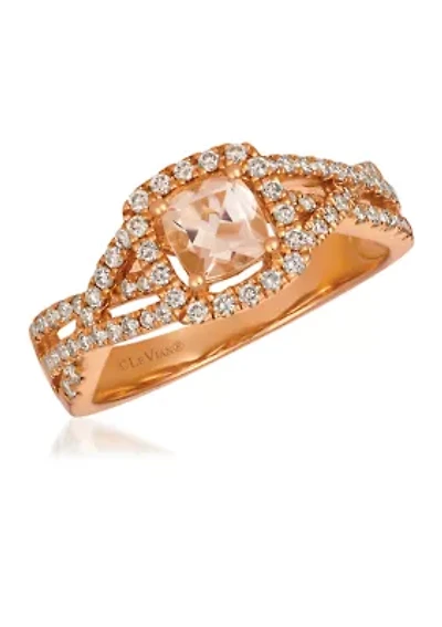  Ring featuring 3/8 ct. t.w. Peach Morganite™, 3/8 ct. t.w. Nude Diamonds™ set in 14K Strawberry Gold®