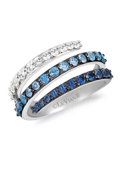Ombré Ring featuring 1 ct. t.w. Denim Ombré® and 3/8 ct. t.w. White Sapphire in 14K Vanilla Gold®