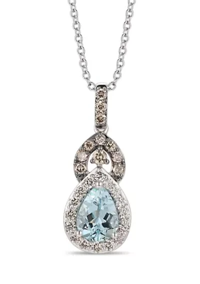 Pendant featuring 3/4 ct. t.w. Sea Blue Aquamarine®, 1/5 ct. t.w. Chocolate Diamonds��, 1/4 ct. t.w. Nude Diamonds™ set in 14K Vanilla Gold®
