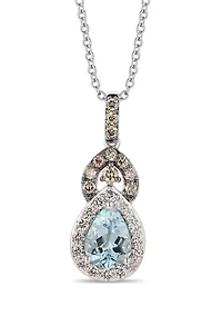  Pendant featuring 3/4 ct. t.w. Sea Blue Aquamarine®, 1/5 ct. t.w. Chocolate Diamonds��, 1/4 ct. t.w. Nude Diamonds™ set in 14K Vanilla Gold®