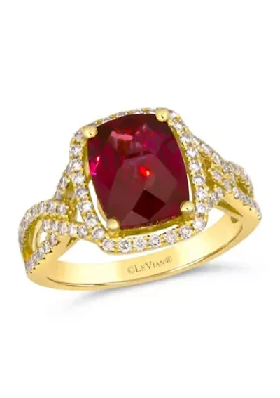 Ring featuring 4 ct. t.w. Pomegranate Garnet™, 1/2 ct. t.w. Nude Diamonds™ set in 14K Honey Gold™
