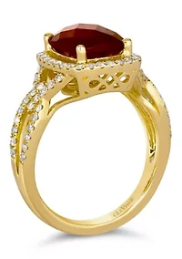Ring featuring 4 ct. t.w. Pomegranate Garnet™, 1/2 ct. t.w. Nude Diamonds™ set in 14K Honey Gold™