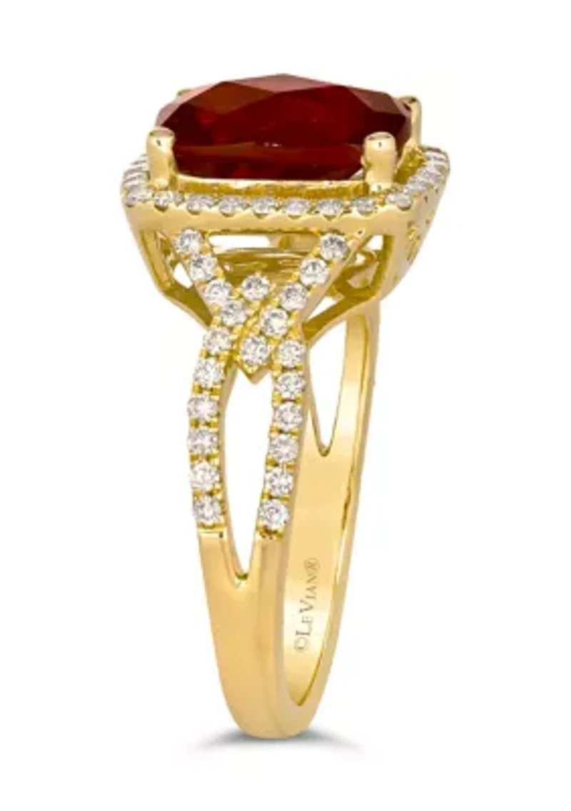 Ring featuring 4 ct. t.w. Pomegranate Garnet™, 1/2 ct. t.w. Nude Diamonds™ set in 14K Honey Gold™